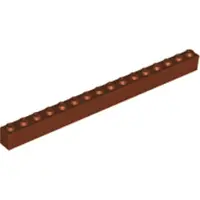LEGO 100 pièces 2465 Brick 1x16 Part Basic Bricks 100 Red Brown
