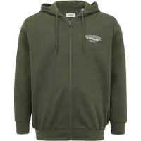 Jack & Jones Makoto Plus Size Full Zip Sweatshirt Vert 6XL Homme