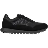 Armani Exchange pour homme. XM001960AF19388MC005 Baskets avec logo noir contrasté (42), Plat, Lacets, Casuel