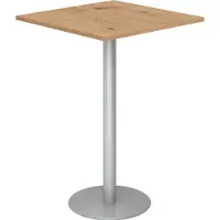 Hammerbacher Table haute 80x80cm chêne cendré/argenté (80 x 80 x 111 cm, 80 x 80 x 111 cm)