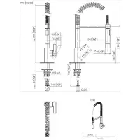 Dornbracht Tara. Mitigeur monocommande Ultra Profi, saillie 240 mm, platine mat, 1 pièce.