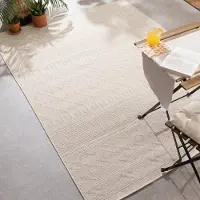 FRAAI Tapis d'intérieur et d'extérieur | Dunes Geo Crème | 200x290cm | Crème | Rectangulaire | Tapis
