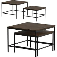 Vicco Set de tables basses Ramio Chêne rustique/noir 60x60cm 2 pièces, Model 56413