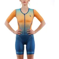 Synergy Pro Short Sleeve Trisuit Jaune M Femme