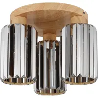 Nowa plafonnier métal aspect bois, 3x E27