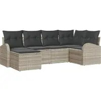vidaXL Ensemble de canapés de jardin en rotin synthétique gris clair