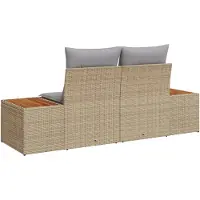 vidaXL Canapé de jardin Beige 184 x 62 x 85cm Poly-Rattan