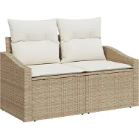 vidaXL Canapé de jardin avec coussins 123 x 62 x 69 cm en polyrotin