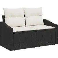 vidaXL Canapé de jardin avec coussins 123 x 62 x 69 cm en polyrotin