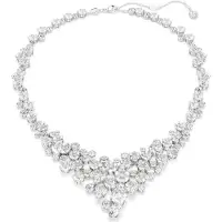Swarovski Collier Constella, Tailles Variées, Fermoir, Blanc, Métal Rhodié