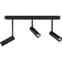 QAZQA Spot de plafond arrondi noir GU10 35mm 3 lumières réglable - Kate