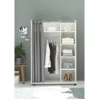 Pol-Power Kleiderschrank >Jill< in Weiß - 100x145x50cm (BxHxT)