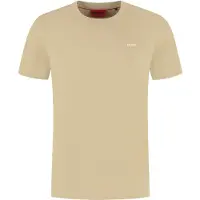 HUGO Dero222 Red Short Sleeve T-shirt Beige M Homme