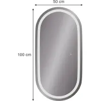 Vicco Miroir mural Miral Verre 100x50cm avec éclairage frontal, Model 55487