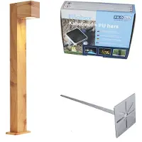 QAZQA Lampe d'extérieur en aluminium avec impression bois, pointe au sol et presse-étoupe 65cm IP44 - Baleno