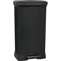 Curver DECO bin METALLIC'S 50L avec pédale, rectangulaire, noir / noir métallisé