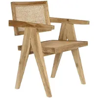 DKD Home Decor Chaise de Salle à Manger - DKD HOME DECOR - Rotin Naturel - 1 Place - Style Contemporain - Bois Massif
