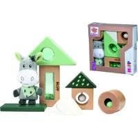 Eichhorn Baby Hipp Wooden Sound Blocks with Donkey Cuddle (Blocs sonores en bois avec âne)