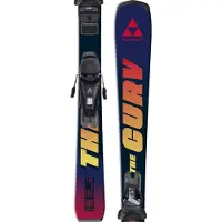 Fischer The Curv + Fs7 Gw Ca 78 [h] Junior Alpine Skis Pack Bleu 130 Enfants