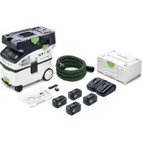 Festool CTMC MIDI I-Plus Aspirateur sans fil mobile 36 V ( 2x 18 V ) Classe de poussière M ( 577672 ) + 4x batterie 5,0 Ah + chargeur double + Systainer