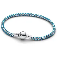 Pandora Bracelet Maille Serpent Cordon Bleu