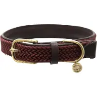 Kentucky Nylon Plaited Dog Collar Marron 36-42 cm