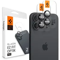 Spigen Optik Pro EZ Fit Lens Protector lot de 2 pour Apple iPhone 16 / 16 Plus / 17 - Noir