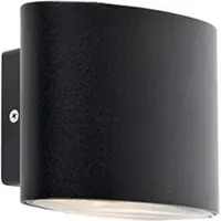 QAZQA Applique murale d'extérieur moderne noire avec LED IP44 - Ovum