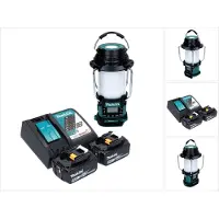 Makita DMR056RT Radio de chantier sans fil FM/DAB+ IP65 360° 18V avec lanterne + 2x Batteries 5,0Ah + Chargeur