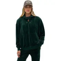 Superdry Country Club Velour Full Zip Sweatshirt Vert S Femme