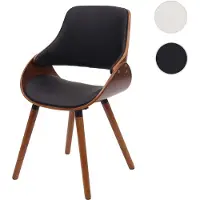 Mendler Chaise de Salle à manger HWC-D23, chaise avec dossier, design rétro similicuir noir