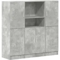 vidaXL Ensemble d'armoires de cuisine 3 pcs gris béton