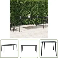 The Living Store Table de jardin anthracite 165x80x71 cm Acier