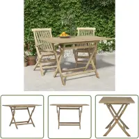 The Living Store Table de jardin pliante grise 120x70x75 cm teck massif