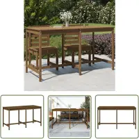 The Living Store Table de jardin marron miel 203,5x90x110 cm pin massif