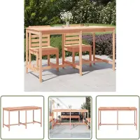 The Living Store Table de jardin 203,5x90x110 cm bois massif douglas