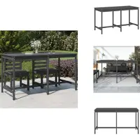 vidaXL Table de jardin Gris 203,5x90x110 cm Pin massif - Tables de jardin