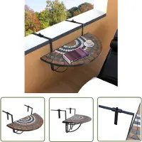 The Living Store Table suspendue pour balcon Mosaïque terre cuite et blanc