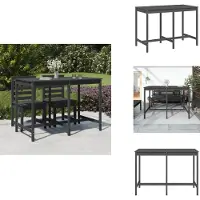 vidaXL Table de jardin Gris 159,5x82,5x110 cm Pin massif - Tables de jardin