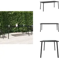 vidaXL Table de jardin Anthracite 165x80x71 cm Acier - Tables de jardin
