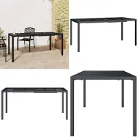 vidaXL Table de jardin Anthracite 165x80x72 cm Acier - Table de jardin - Tables de jardin - Table extérieure - Table de terrasse