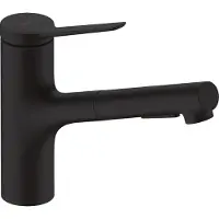 Hansgrohe robinet de cuisine Zesis M33, monocommande, en métal, avec douchette extractible, 2 jets, système sBox, finition noir mat