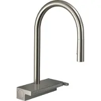 Hansgrohe Robinet de cuisine Aquno Select M81, monocommande, hauteur 170 mm, douchette extractible, 3 jets, finition en acier inoxydable