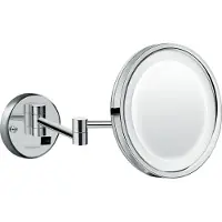 Hansgrohe Logis UNIVERSAL miroir de rasage, avec éclairage LED, inclinable, pivotant, D 188mm, chromé, 73570000