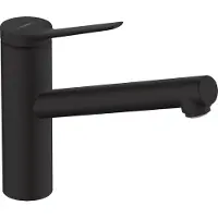 Hansgrohe robinet de cuisine monocommande Zesis M33, modèle 150, pour faible pression/chauffe-eau ouverts, 1 jet, finition noir mat