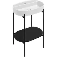 Sapho PUNO Console avec lavabo 600x860x396mm, noir mat