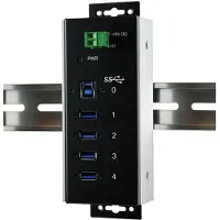 EXSYS EX-1185HMVS-WT Hub métallique USB3.0 4 ports Din Rail Plage de température -40°C à 85°C