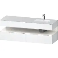 Duravit Collection One lavabo à encastrer avec meuble sous-vasque en console, 1600x550x600mm, niche blanc ultra-brillant, vasque à droite, QA4796022180010