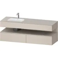 Duravit Collection One lavabo à encastrer avec meuble sous-vasque en console, 1600x550x600mm, niche Taupe Supermatt, vasque à gauche, QA4795083910000