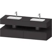 Duravit Collection One lavabo à encastrer avec meuble sous-vasque en console, 1600x550x600mm, niche graphite super mate, lavabos doubles, QA4797080800010